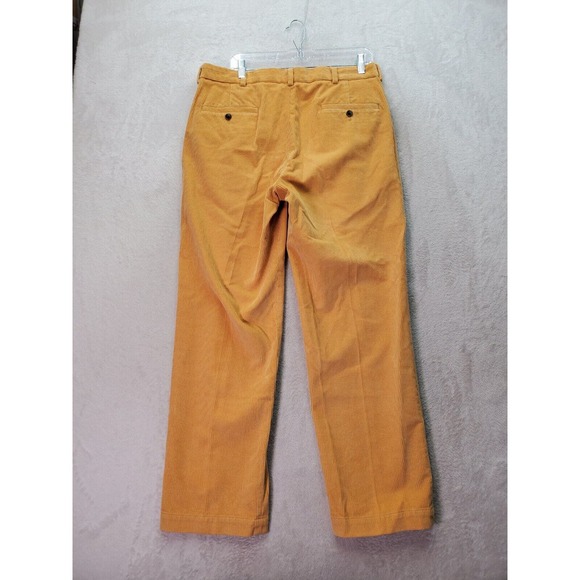 Brooks Brothers 346 Pants Mens Size 35 Orange Corduroy Cotton Flat Front Pockets - Picture 2 of 7